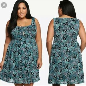 Torrid Skull Lace Skater Dress